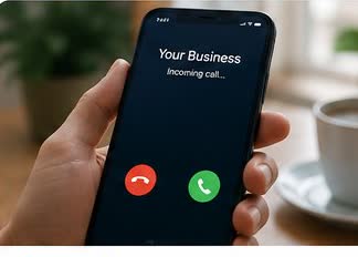 Incoming call on a mobile phone